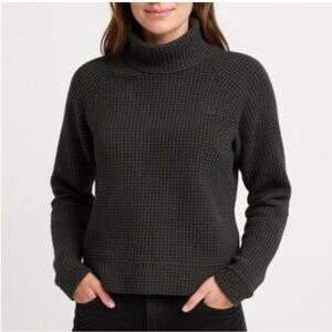 EUC The North Face Mock Neck Chabot Thermal Waffle Knit Top Shirt Women's Large